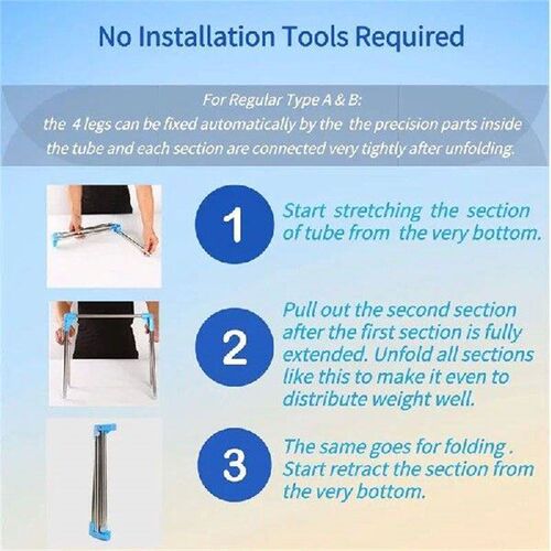 Stainless Steel Portable Travel Garment Rack - Easily