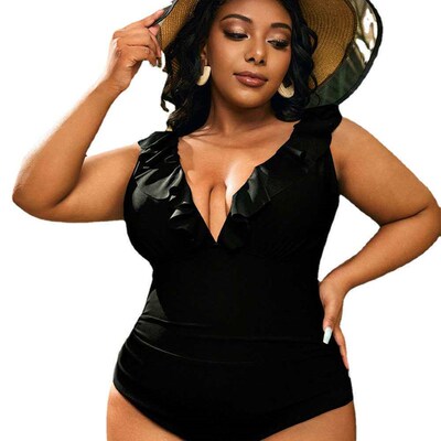 New large size one-piece conservative womens swimsuit large