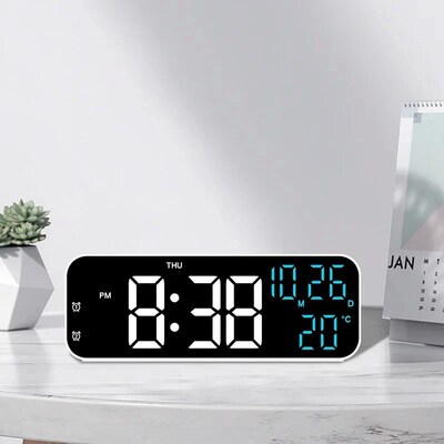 LED Digital Clock Temperature Date Week Display Desktop Cloc