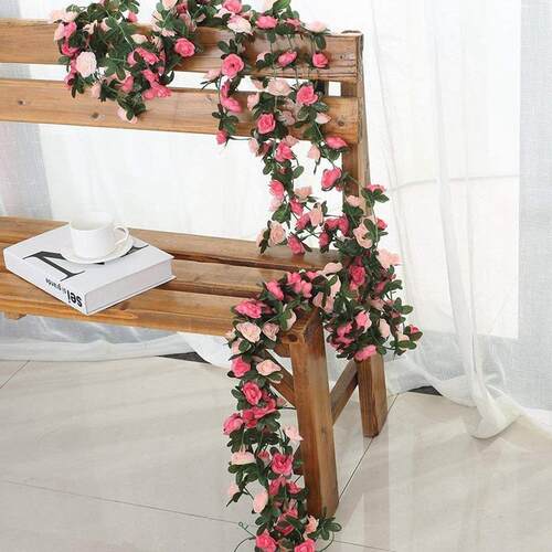 250CM Rose Artificial Flowers Christmas Garland for Wedding
