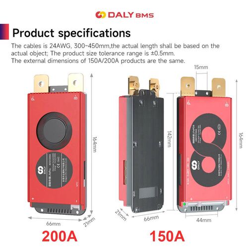 Daly Smart BMS 40-500A BT APP UART 3S 4S 6S 7S 8S 10S 12S 13
