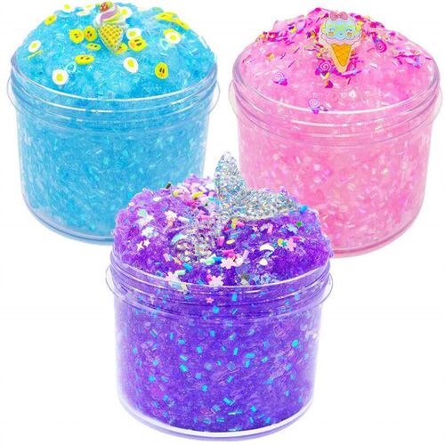 3 Pack Glimmer Slime Crunchy Slime kit Blueberry Sugar Blitz