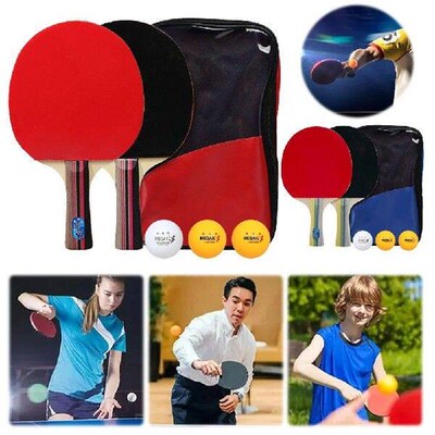 Ping Pong Paddles 2 Rackets & 3 Balls Table Tennis Racket