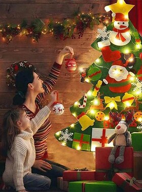 Montessori DIY Felt Christmas Tree set with Lights Toddlers