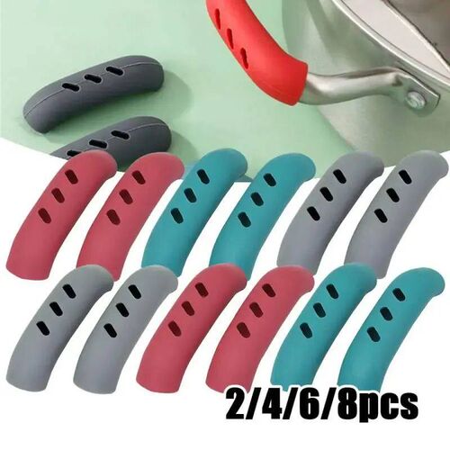 2/8Pcs Silicone Pan Handle ver Heat Insulation vers Pot Ear