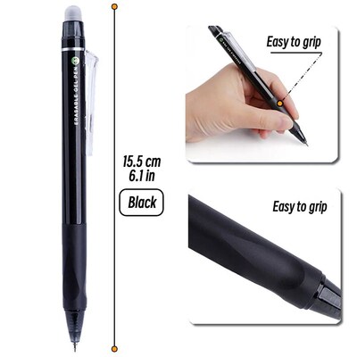 1/5/10Pcs Erasable Pen ST Tip Retractable 0.5mm Black Ink Ge