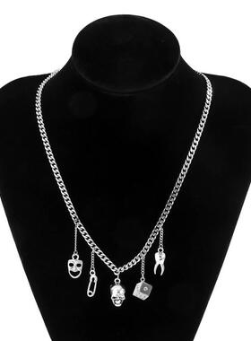Female personality skeleton multivariate punk tassel Pendant