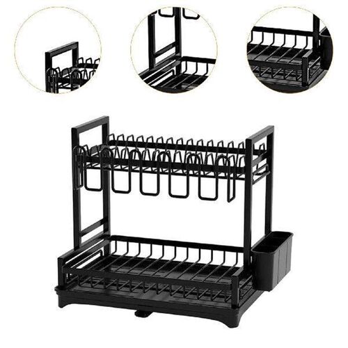 Dish Drying Rack for Kitchen Counter Saving Space 2 Tier