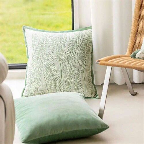 Home Decor 45x45cm Green Plant Pillow Cover Luxury Soft