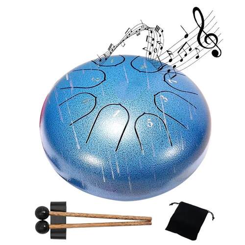 6 Tones Steel Tongue Drum Outdoors Rain Drum Instrument Ethe
