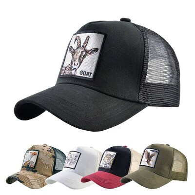 Fashion Trucker Caps With Embroidery Goat Patch Four Seasons