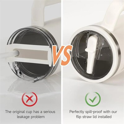40oz Flip Straw Lid for Stanley Cup Leak Proof Spill-proof C