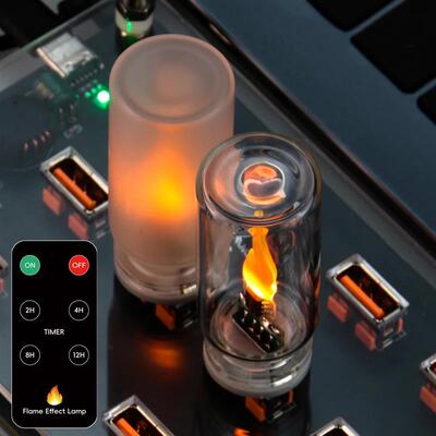 Remote Control Car USB LED Flame Type Night Light Frosted Cl