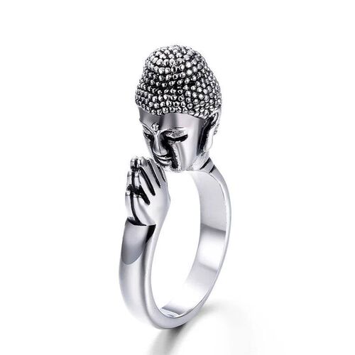 Fashion Alloy Metal Unisex Buddha Buddhism Head Ring Women M