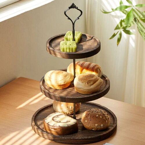 Wooden Cupcake Stand Large 2/3 Tier Serving Tray Rustic Dess