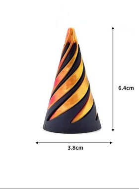 3D Printed Spiral Cone Pyramid Passthrough Sculpture Pass Th