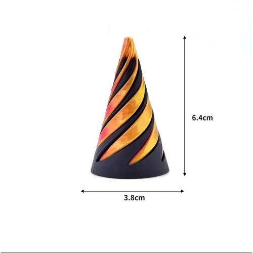 3D Printed Spiral Cone Pyramid Passthrough Sculpture Pass Th
