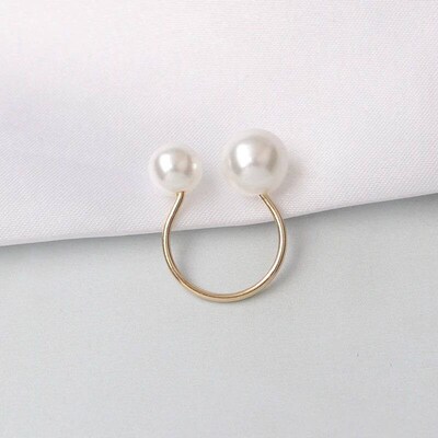 G293 Fashion Mujer Anneau Anel Simulated Pearl Adjustable Op