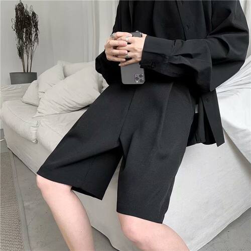 Summer Casual Shorts Mens Fashion Solid Color Business Dres