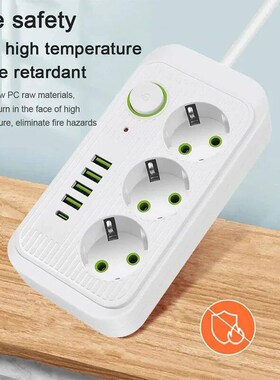 5M EU Plug AC Outlets Multitap Socket Extension Cord Electri