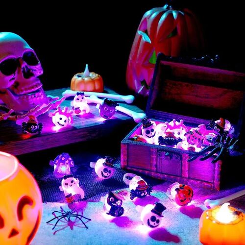 LED Luminous Halloween Rings Creative Pumpkin Ghost Skull Gl