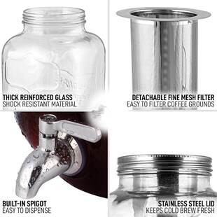 Maker Dispenser Cold Coffee Pitcher Drink Tea Brew Iced