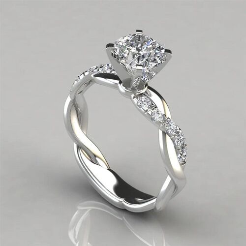 Exquisite Classic Bride Wedding Engagement Ring Princess Squ