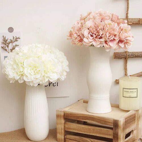 5pcs Beautiful Artificial Peony Flowers High Quality White B