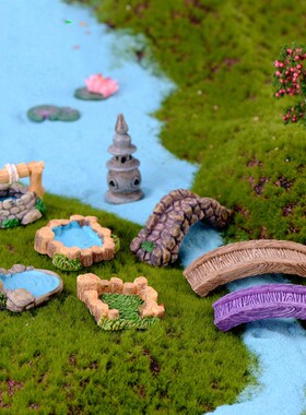 Resin House Miniatures Figurines Garden Decoration Outdoor A