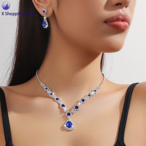 Necklace and Earrings Two-Piece Set Evening Gown Accessories