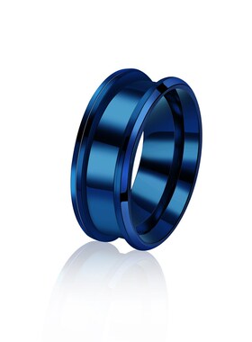 Stainless Steel Mens Hip Hop Ring 8mm Double Groove Ring Men
