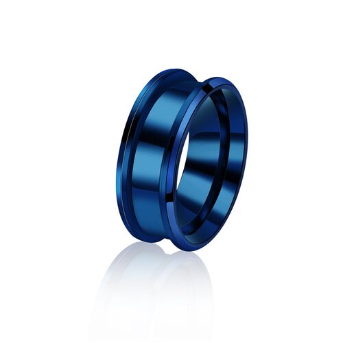 Stainless Steel Mens Hip Hop Ring 8mm Double Groove Ring Men