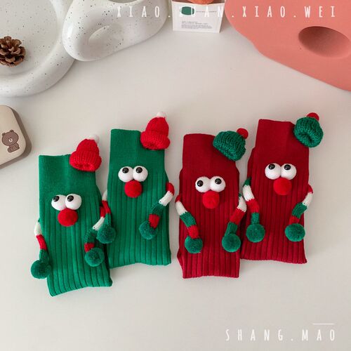 Christmas Socks Children Tide Cute Funny Couple New Year Red