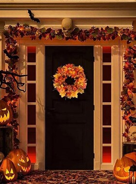 Autumn Door Wreath Christmas Halloween Decoration Pumpkin Be