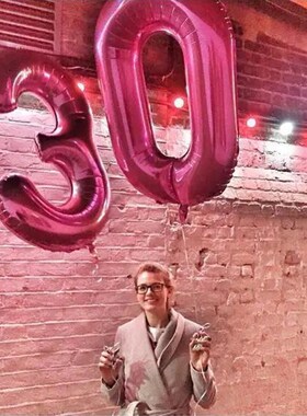 2pcs 32 Or 40 inch Happy 30 Birthday Foil Balloons pink blue