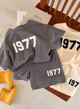 Children Cotton Suit 2023 Summer Boys and Girls Letter Print