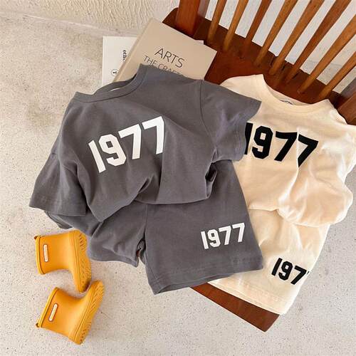 Children Cotton Suit 2023 Summer Boys and Girls Letter Print