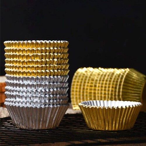 80Pcs Aluminum Foil Cups Cupcake Liners Muffin Paper Cake