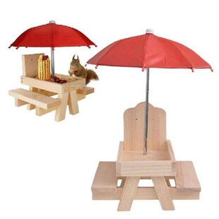 Pet Feeder Wooden Bird Squirrel Feeder Functional Pet