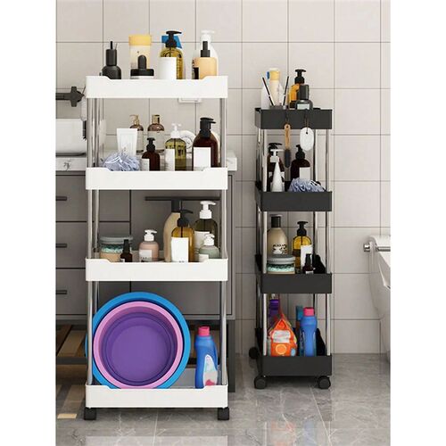 1pcs 3/4 Tier Rolling Utility Cart Storage Shelf Movable  St