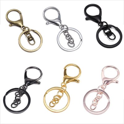 5pcs/lot Keychain Ring 30 mm Key Ring Long 70 mm Lobster Cla