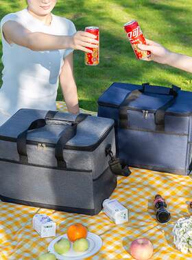Large Double layered Cooler Bag Insulated Lunch Bag cold box