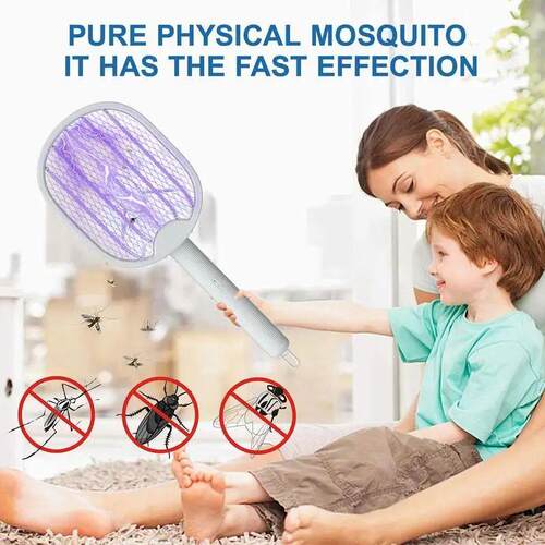 Rechargeable Fly Racket Foldable Electric Fly Swatter Lamp W