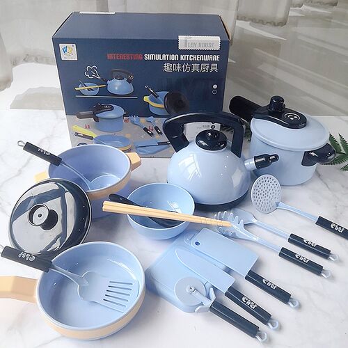 16 Pieces Children Kitchen Toy Cookware Pot Pan Kids Pretend