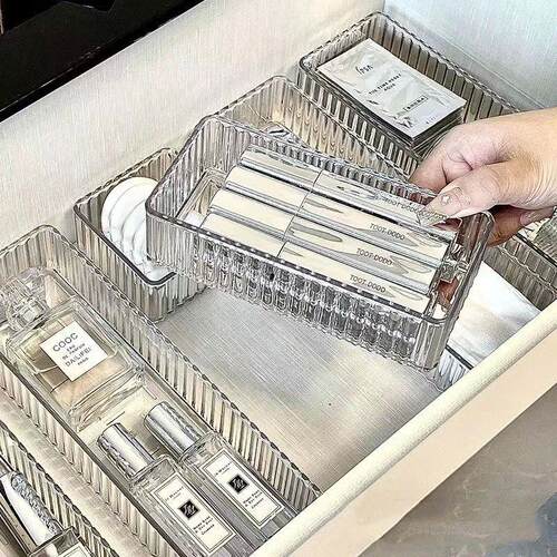 Clear Plastic Drawer Organizers Set Versatile Bathroom and V