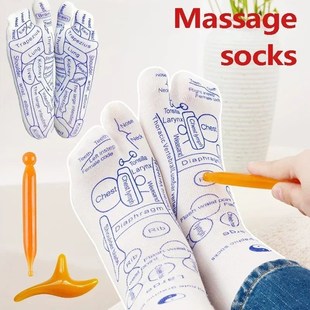 Massage Relieve Tired Feet Socks Acupressure Foot Massager R