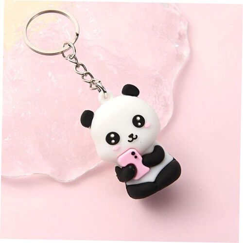 2023Novelties Cute Cartoon Couple Panda Keychain Pendant Car
