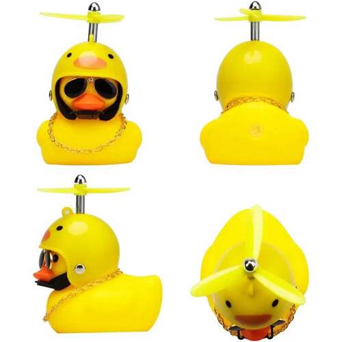 Rubber Yellow Duck Bike Bell with Lights Kids Cute Bike Horn