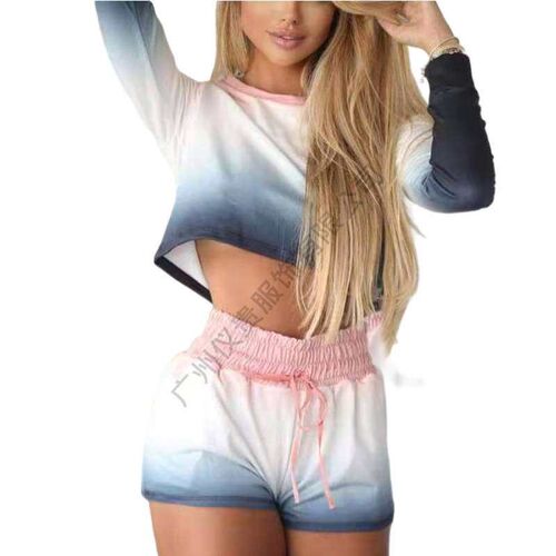 8960 Womens Chain New Set ndy Long Sleeve Stch Two-piece Se
