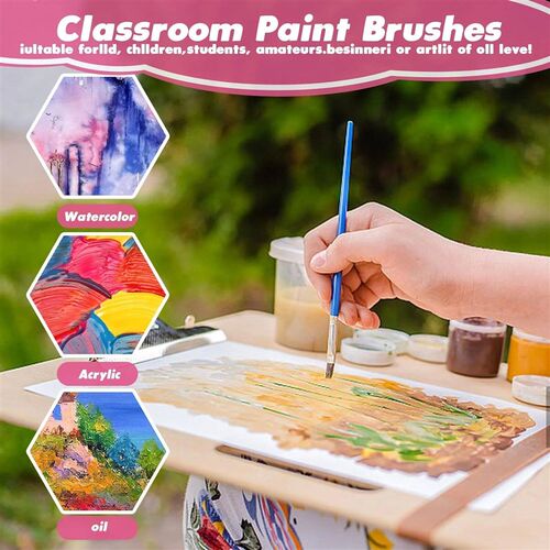 50/100Pcs Painting Oil Brushes Set For Paint watercolor Hand